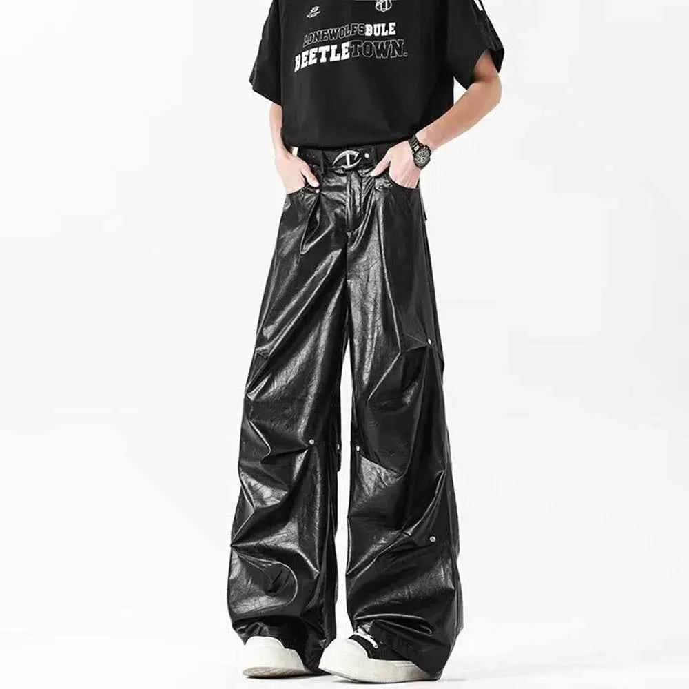 Versatile American Style Gothic Leather Pants