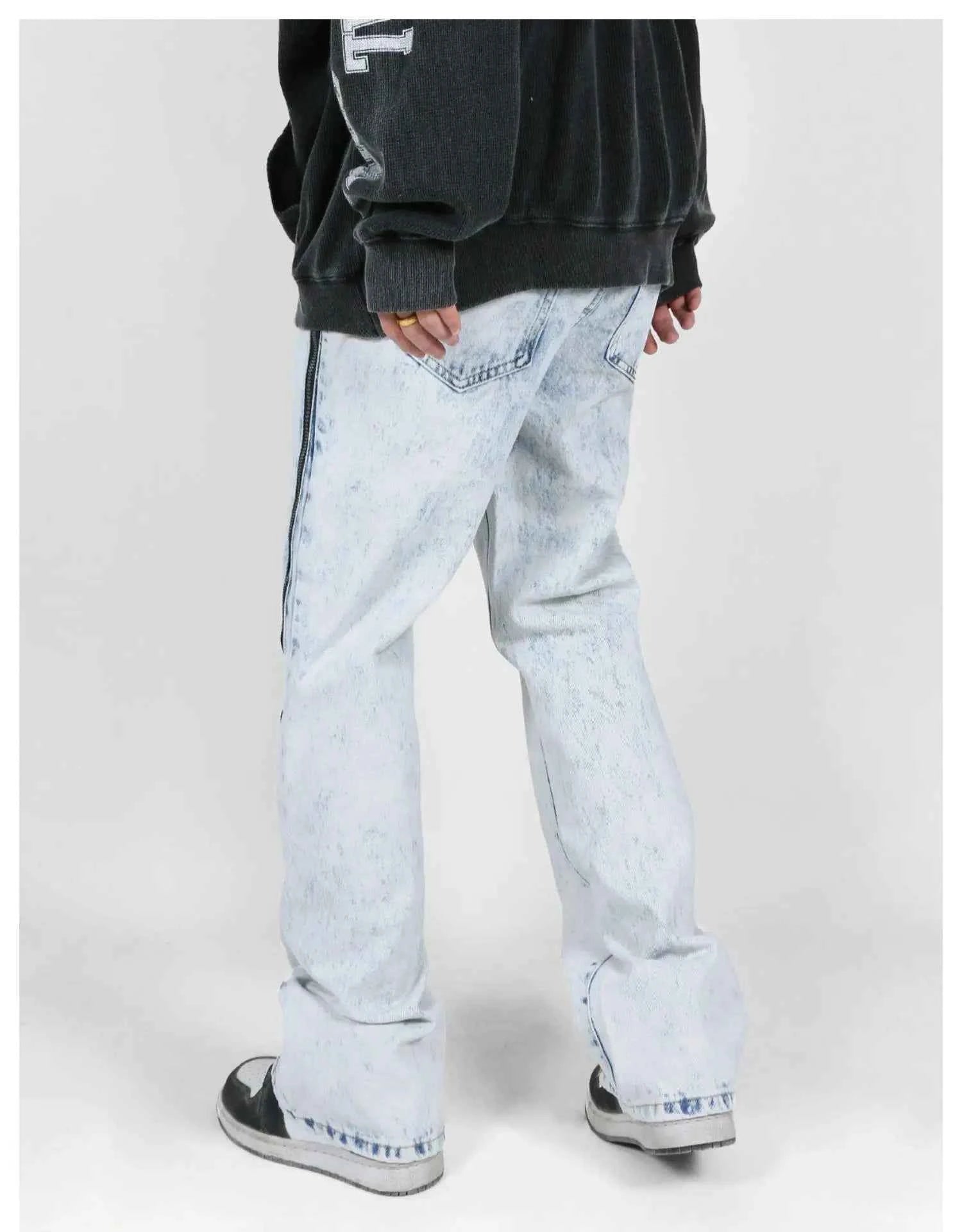 Versatile Acid-Wash Flared Denim Jeans