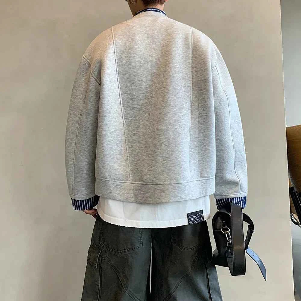 Trendy Fake Two-Piece Open Front Sweatshirt