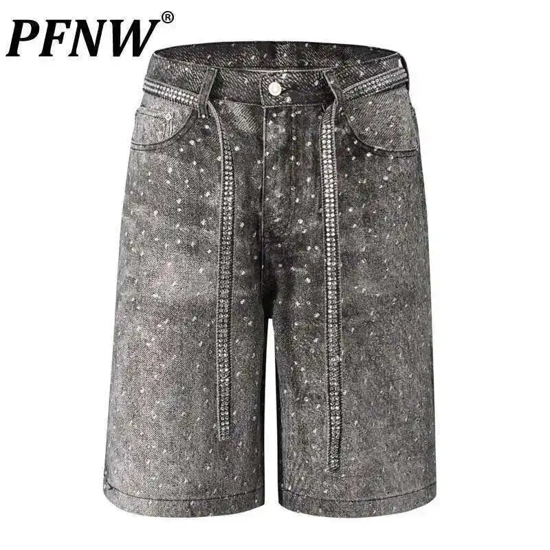 Heat-melting Rhinestone Denim Shorts
