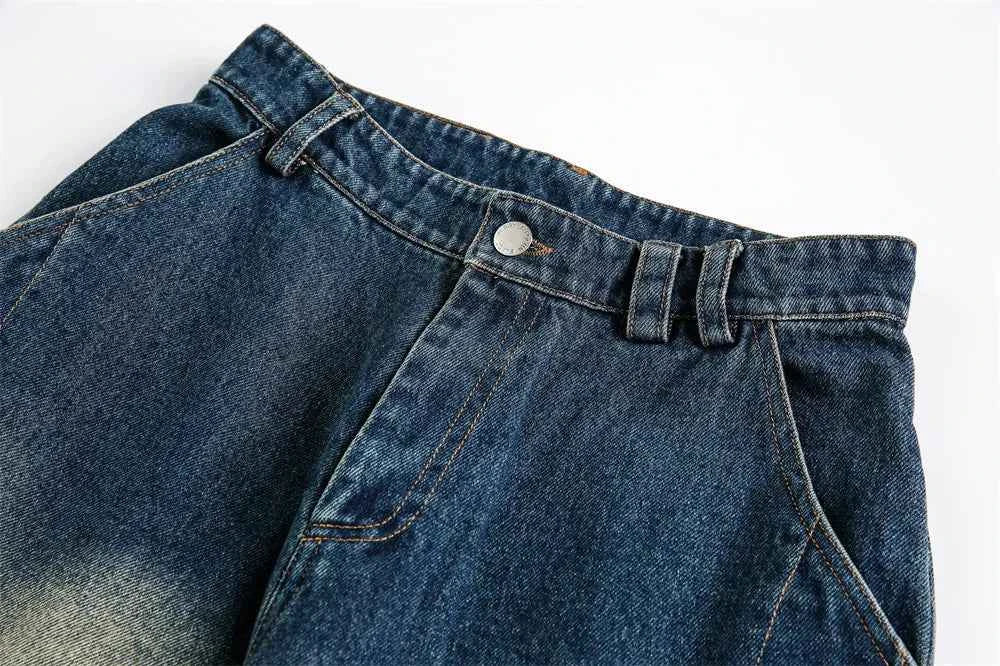 Streetwear Bold Gradient Dyed Wide Leg Jeans