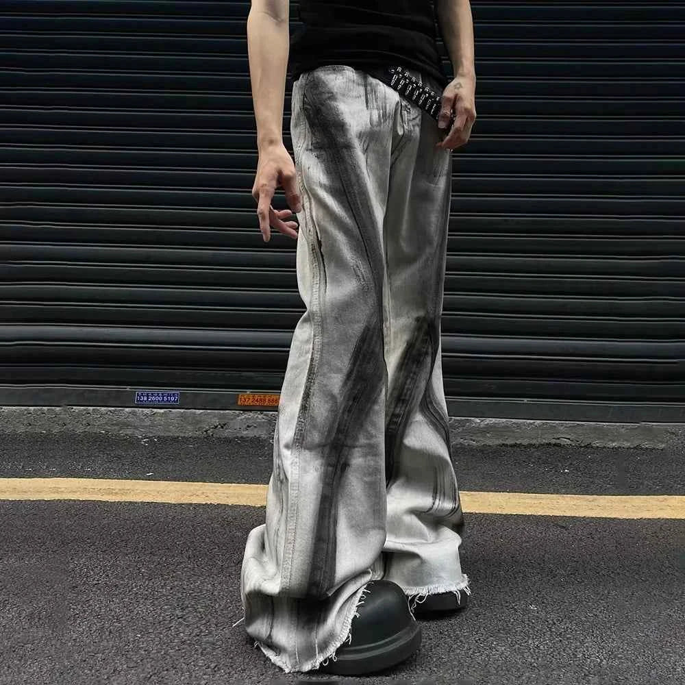 Colorful Gradient Flared Denim Jeans