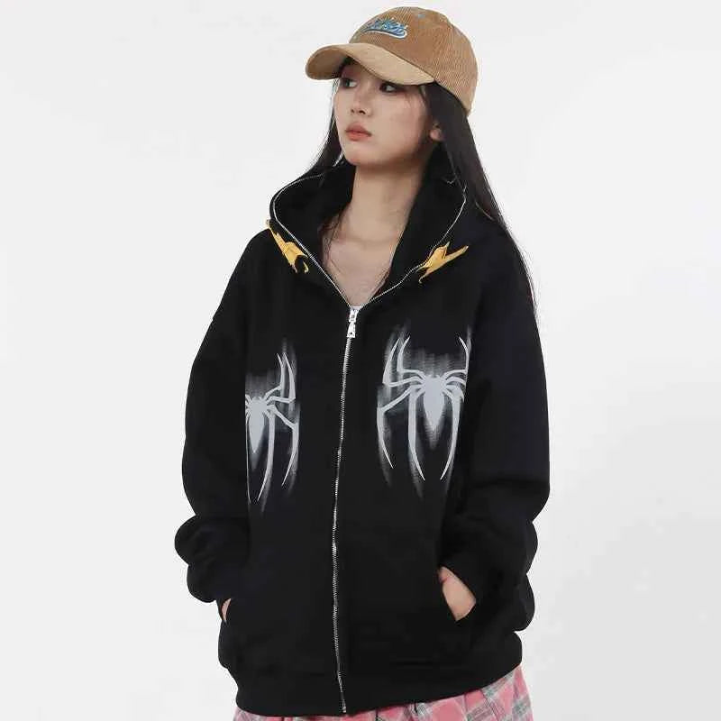 Zip Up Hoodie Gothic Web