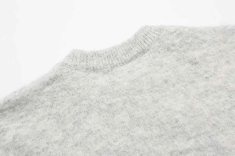 Rose Graphic Oversized Casual Knitwear Sweater