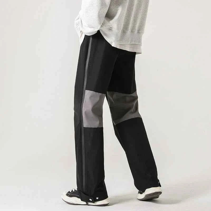 Streetwear Cool Contrast Color Drawstring Sports Pants