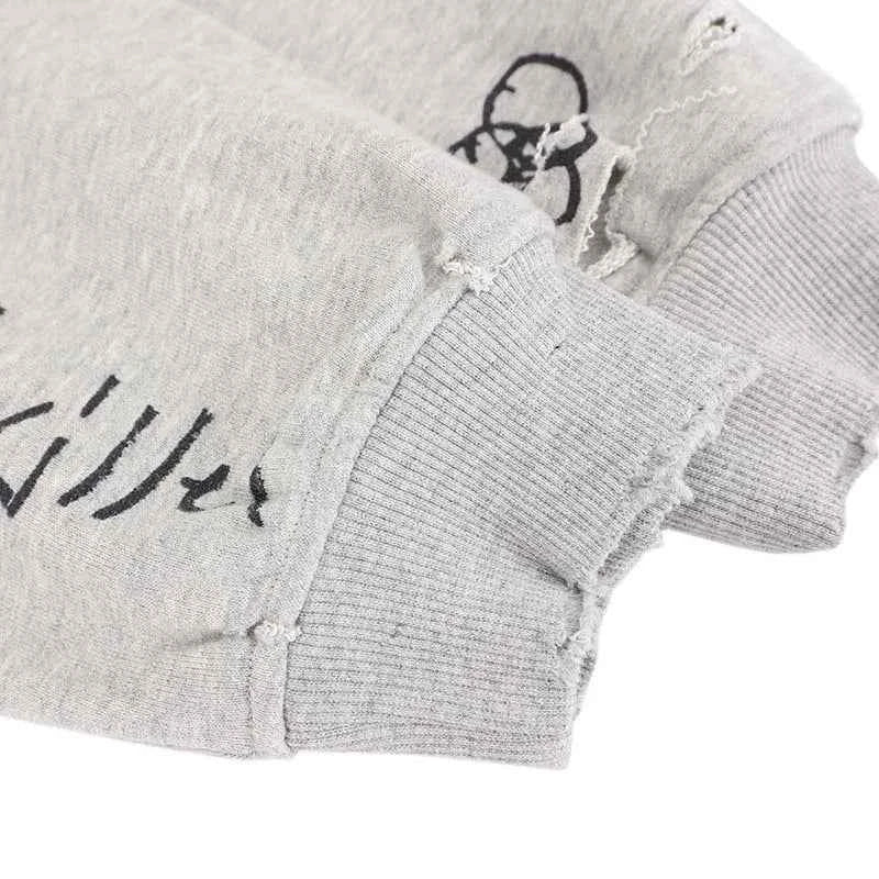 Preppy Hip Hop Oversized Printed Sweatshirt