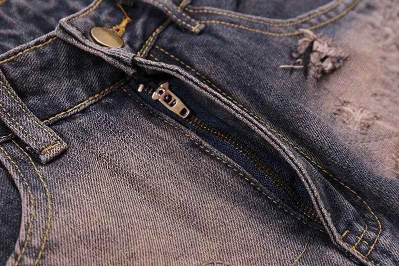 Streetwear Ripped Washed Wide Leg Jeans