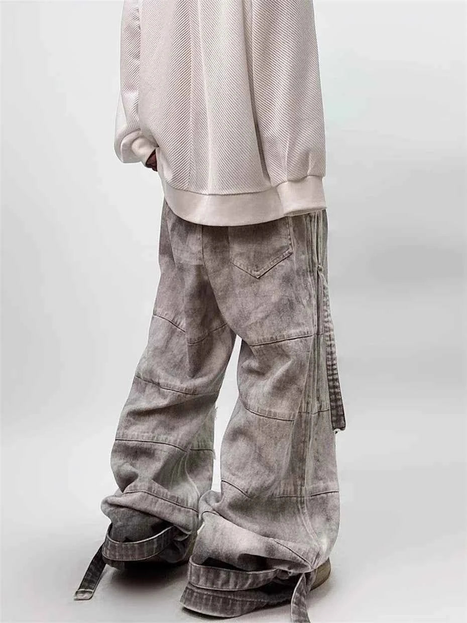 Vintage Ripped Hole Tie Dye Jeans