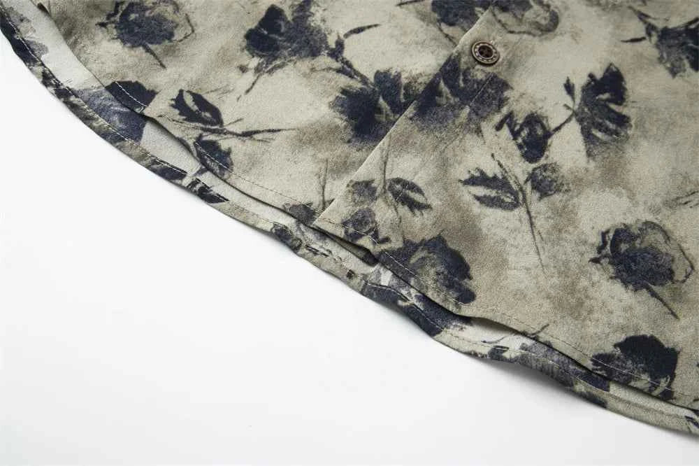 Lightweight Y2K Floral Print Short Sleeve Beach Shirt
