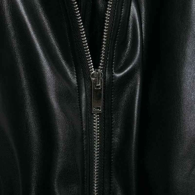 Signature Stylish Black PU Leather Zipper Jacket