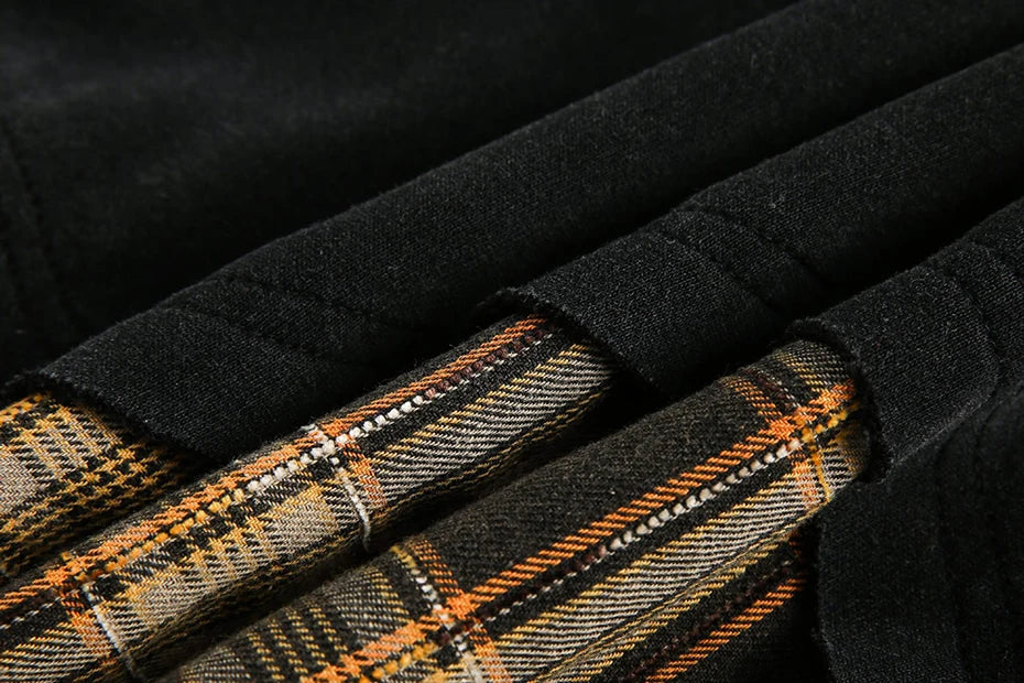 SP Two Pieces Plaid Pullover Sweatshirt