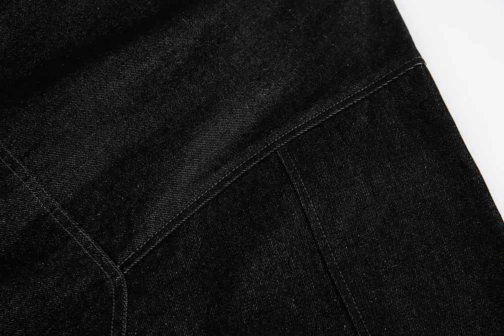 Streetwear Spliced Fake Two Pieces Denim Jacket