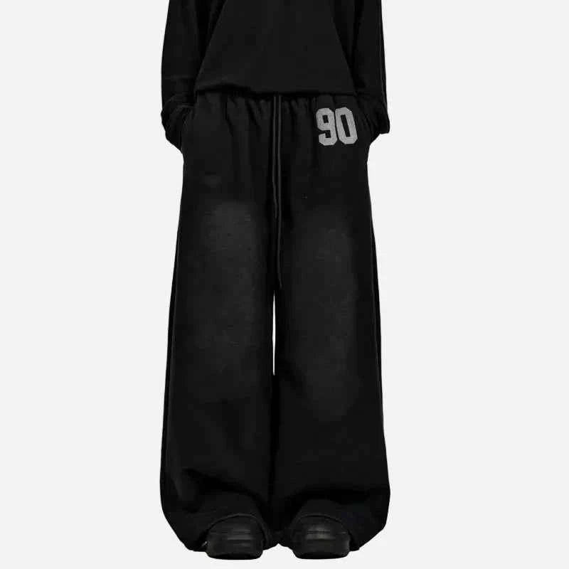 Retro Gradient Letter Printed Sports Sweatpants