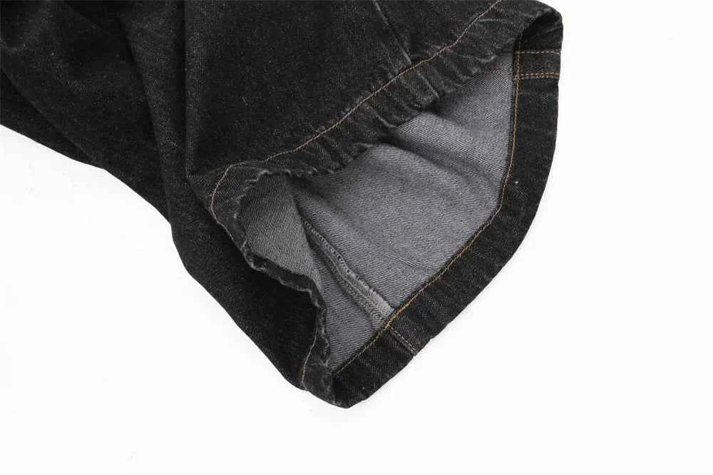 Streetwear Cool Patchwork Loose Fit Denim Short