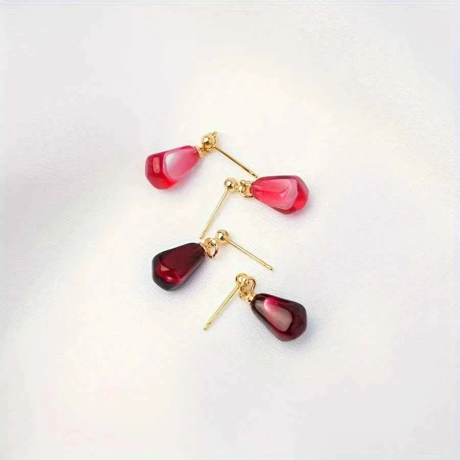 Vibrant Pomegranate Seed Dangle Earring