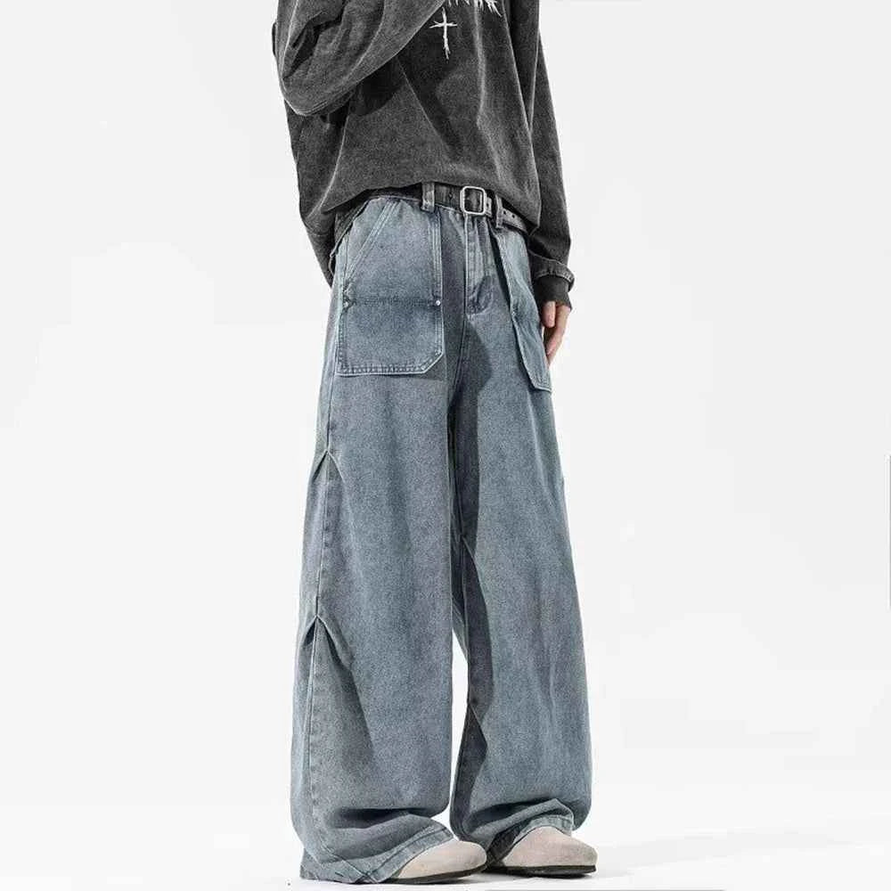 Retro Washed American Style Simple Loose Jeans