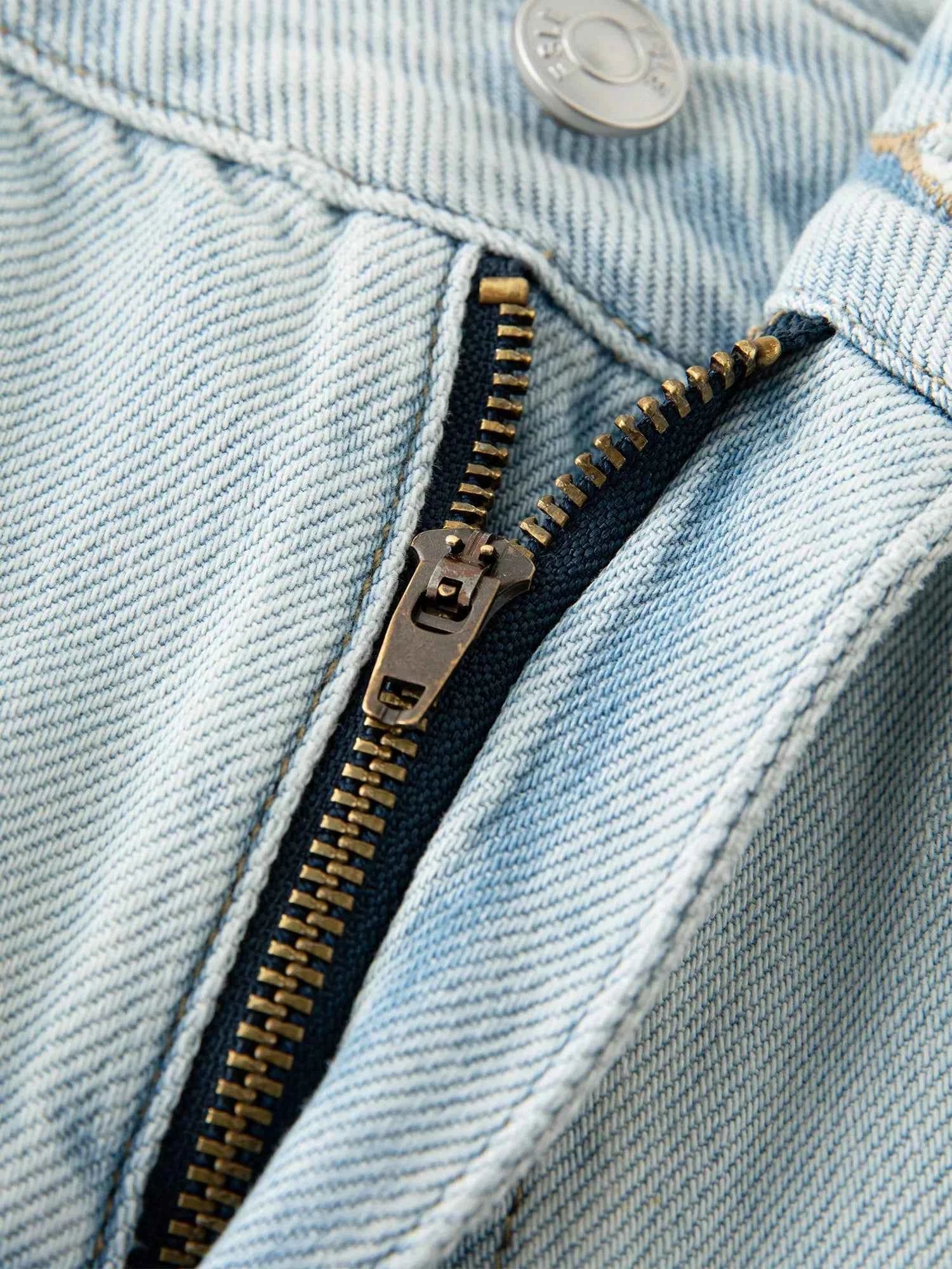 High Waist Distressed Slim Fit Jeans
