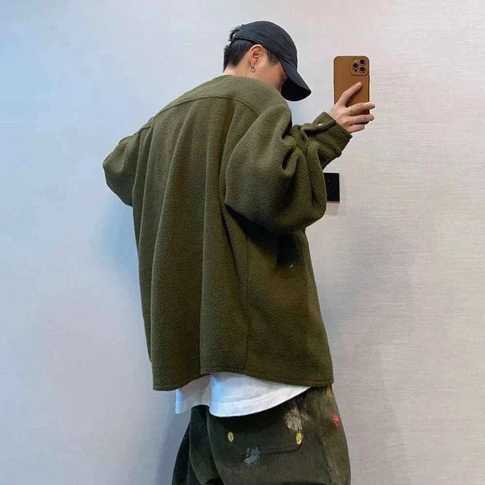 Faux Cashmere Polar Fleece Casual Jacket