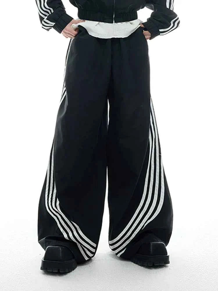 Luxury Designer Cool Baggy Striped Sweatpants