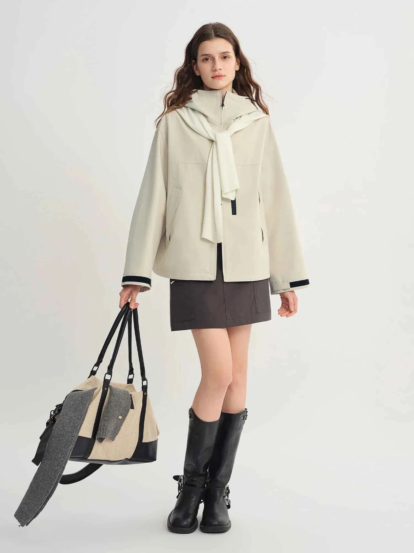 Womens Fashionable Plus Size Outdoor Windproof Jacket