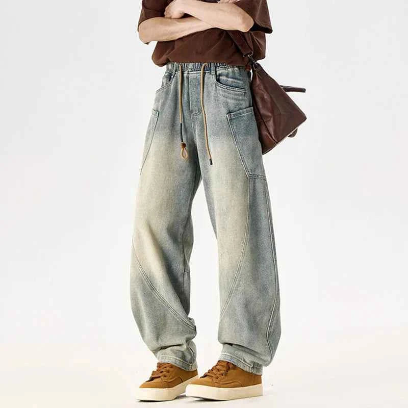 Vintage Streetwear Trendy Gradient Washed Jeans