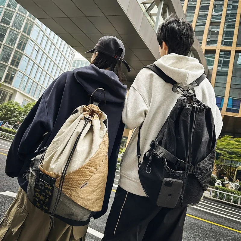 Two Tone Drawstring Backpack