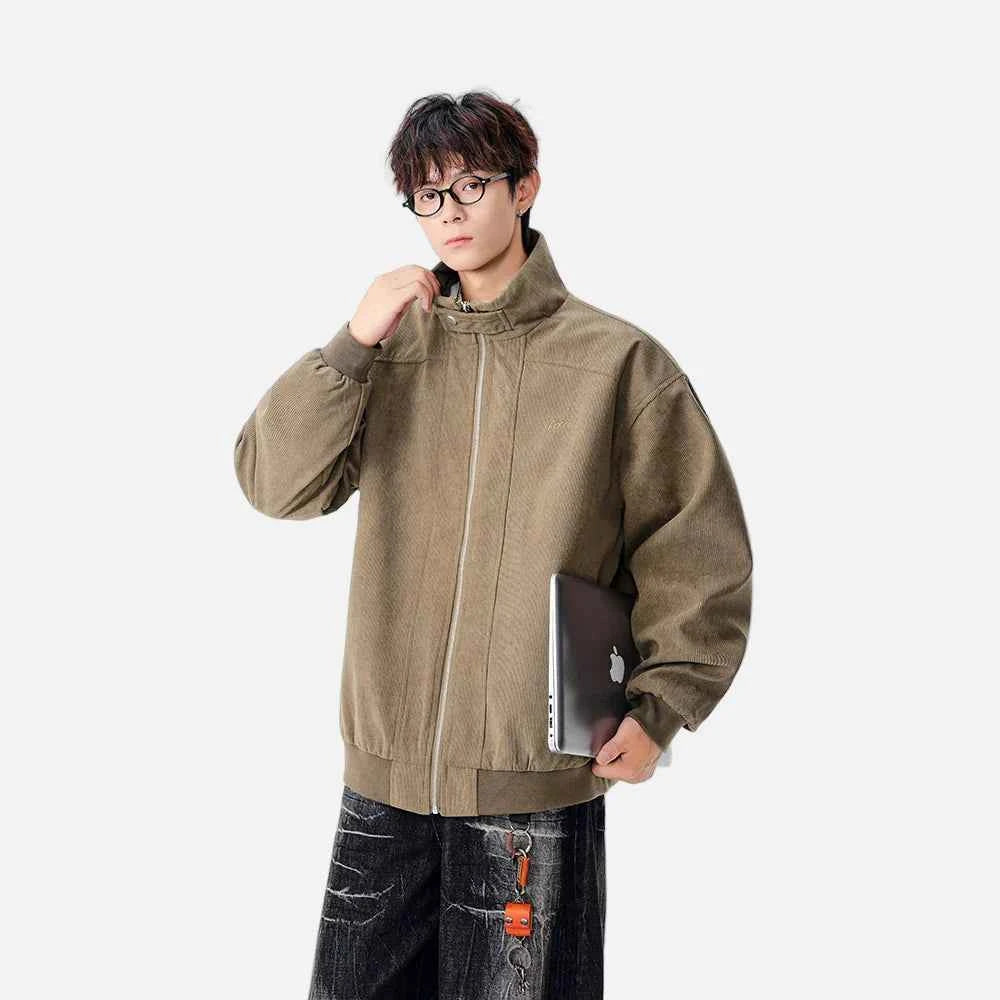 Signature Textured Stand-Up Collar Jacket