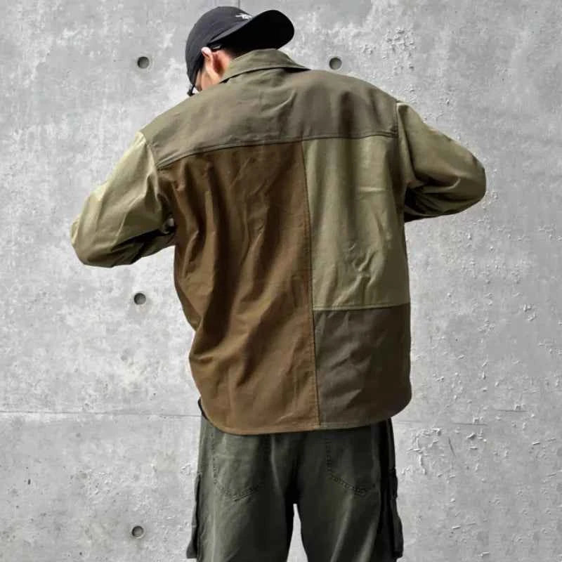 Y2k Streetwear Patchwork Design Techwear Shirt