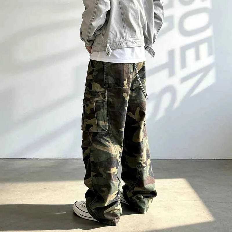 Cleanfit Draped Camouflage Cargo Pants