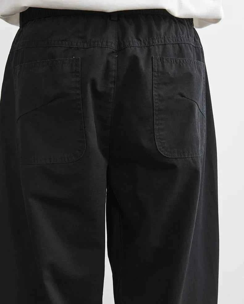 Men's Casual Hip Hop Retro Black Cargo Short