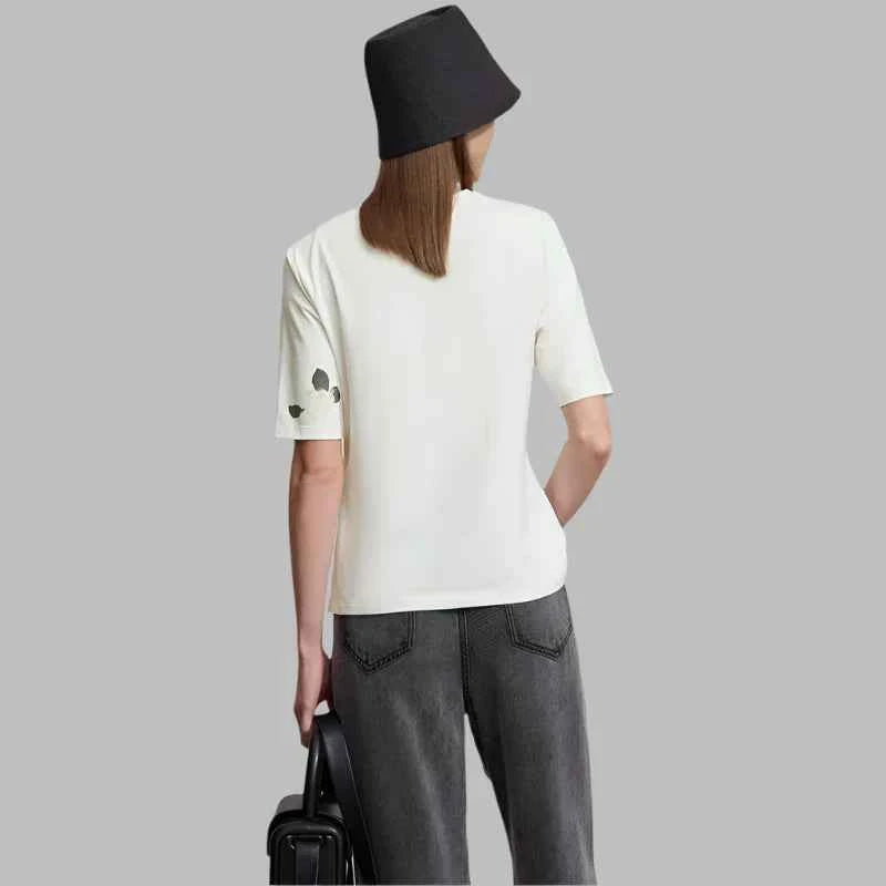 Floral Print Round Neck Summer T-Shirt