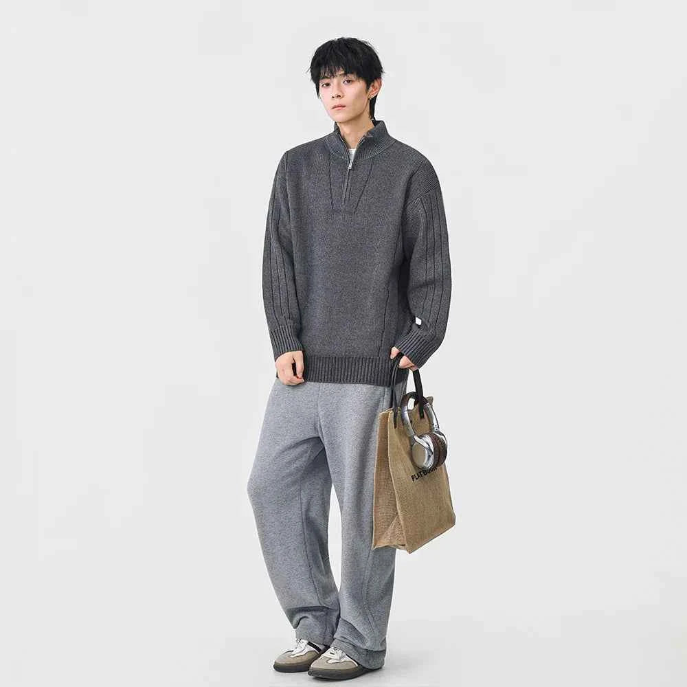 Cozy Trendy Ribbed Mock Neck Sweater
