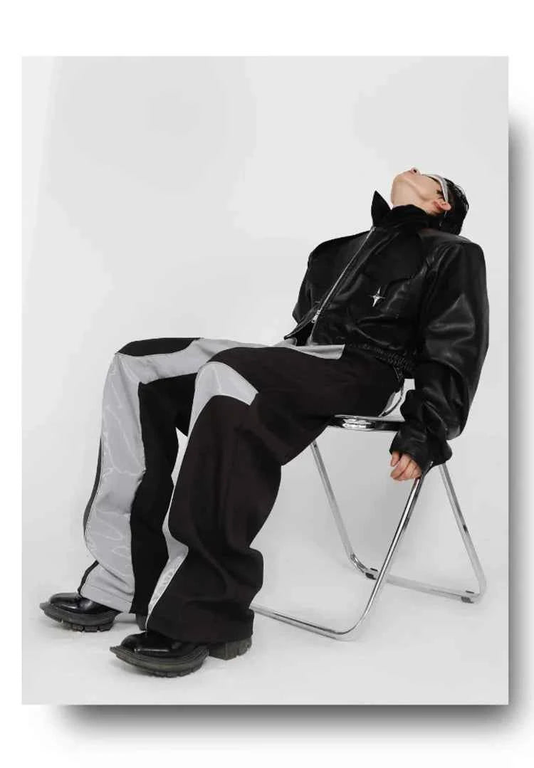 Streetwear Long-lasting Luxury Patchwork Leather Pants