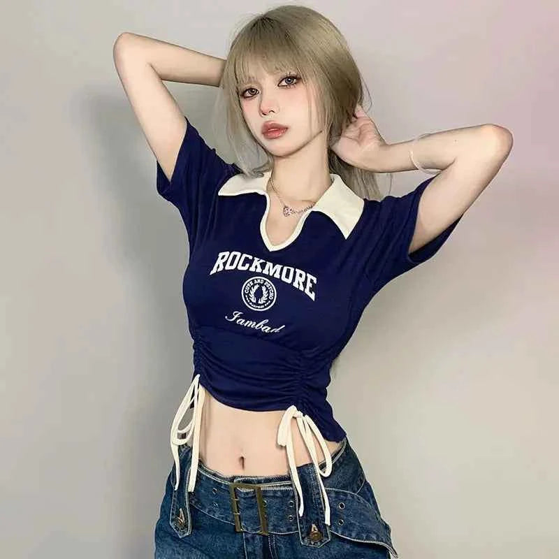 Women Slim Fit Letter Graphic Short Sleeve T-Shirt