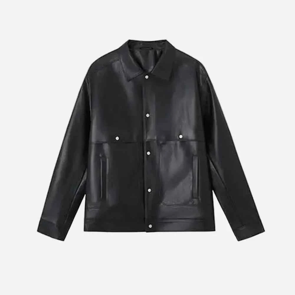 American Retro PU Leather Long-Sleeved Jacket