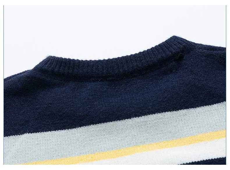 Winter Cozy Hip Hop Striped Knit Sweater