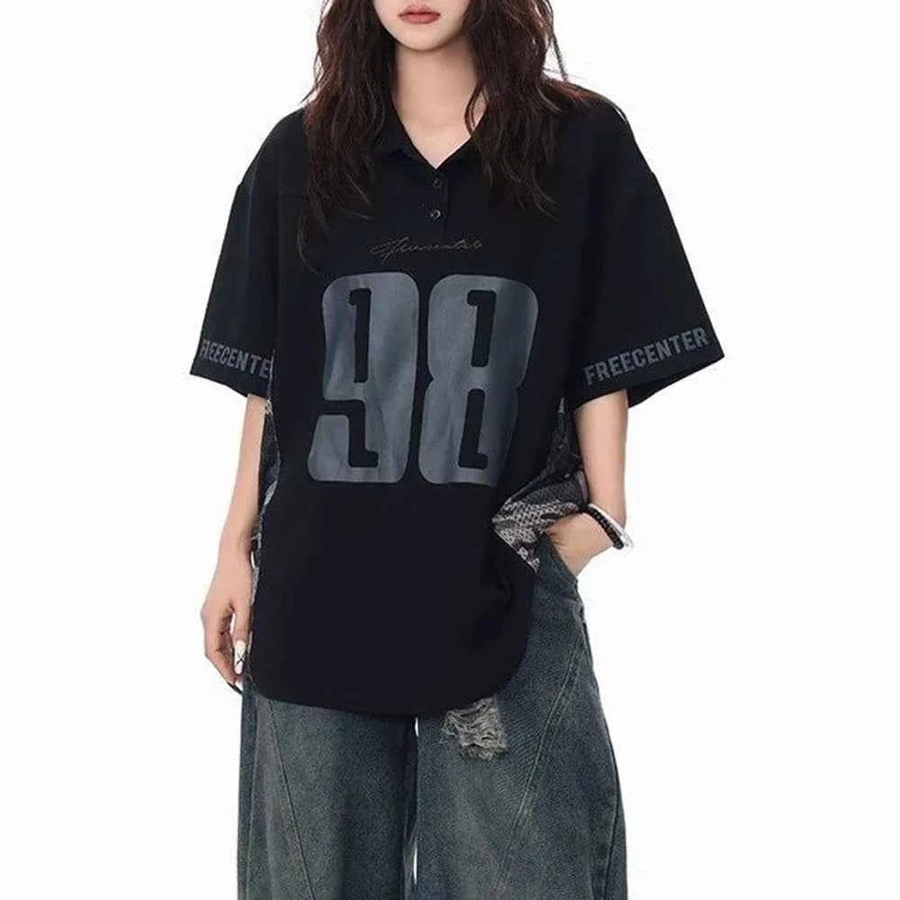 Retro Digital Loose Casual Short-Sleeved T-Shirt