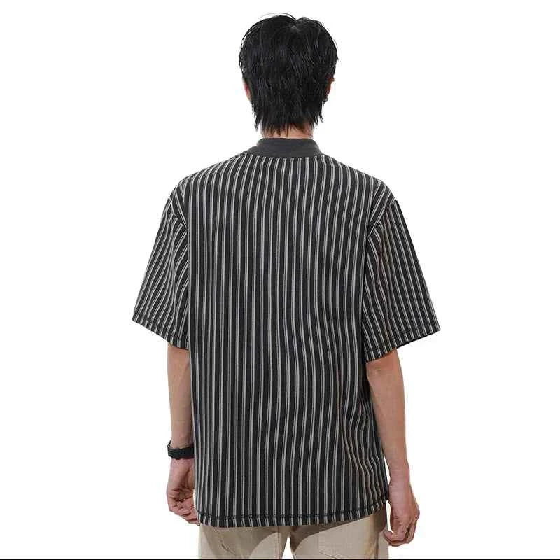 All-Day Warmth Stripe Printed Short Sleeve T-Shirt