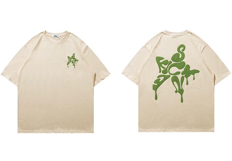 Star Shape Melting Letter Graphic T-Shirt