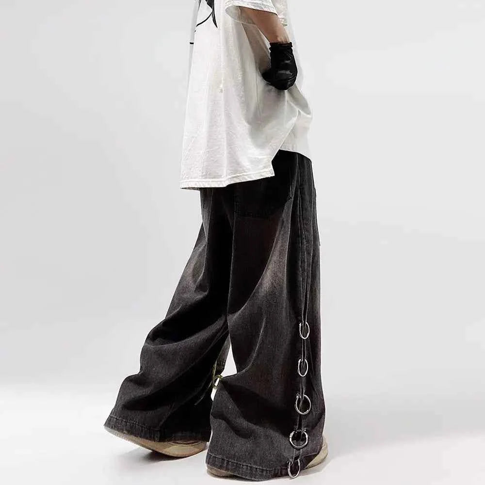 Retro Baggy American Style Denim Wide Leg Jeans