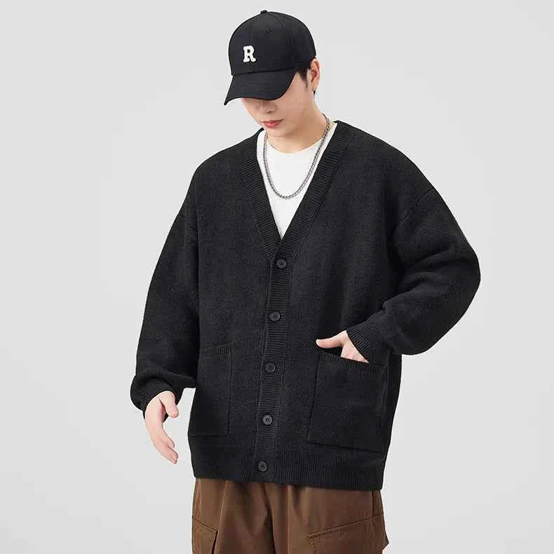Premium Hip Hop Knitted V-Neck Cardigan