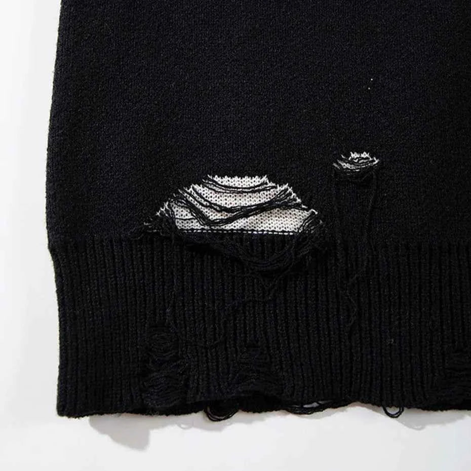 Y2K Fashionable Oversized Gothic Spider Graphic Knit Sweater