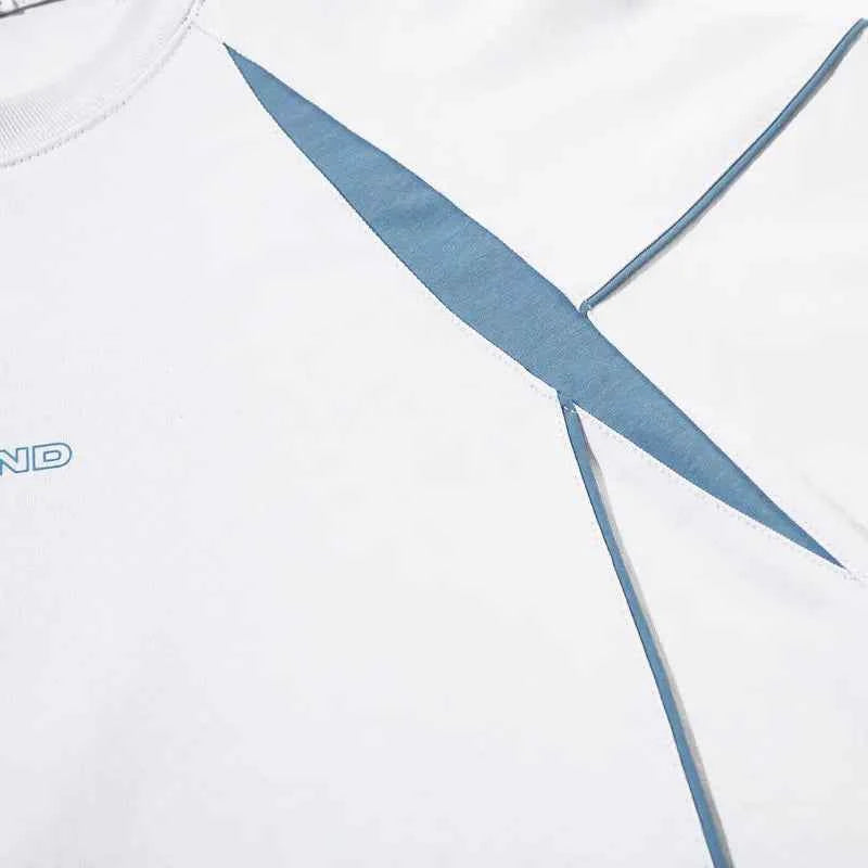 Graphic Racing Print Patchwork Oversized Cotton T-Shirt