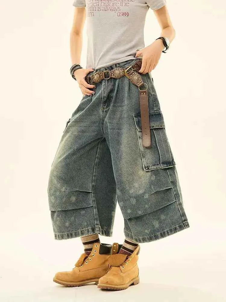 Vintage Grunge Blue Denim Jorts