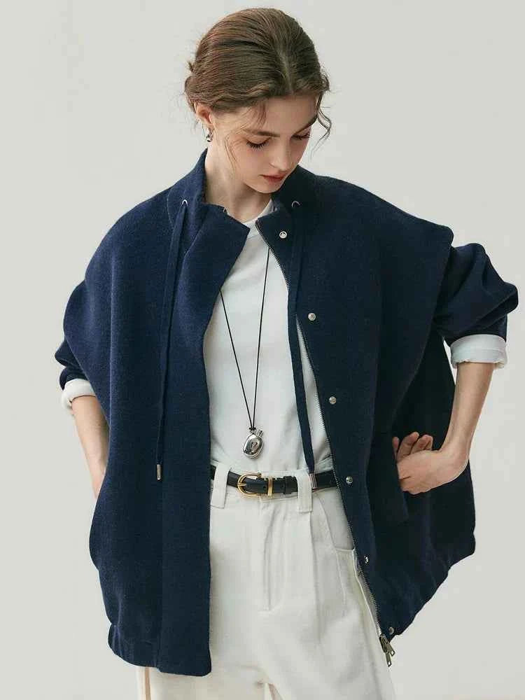 Lightweight Mock Neck Thick Zipper Cardigan