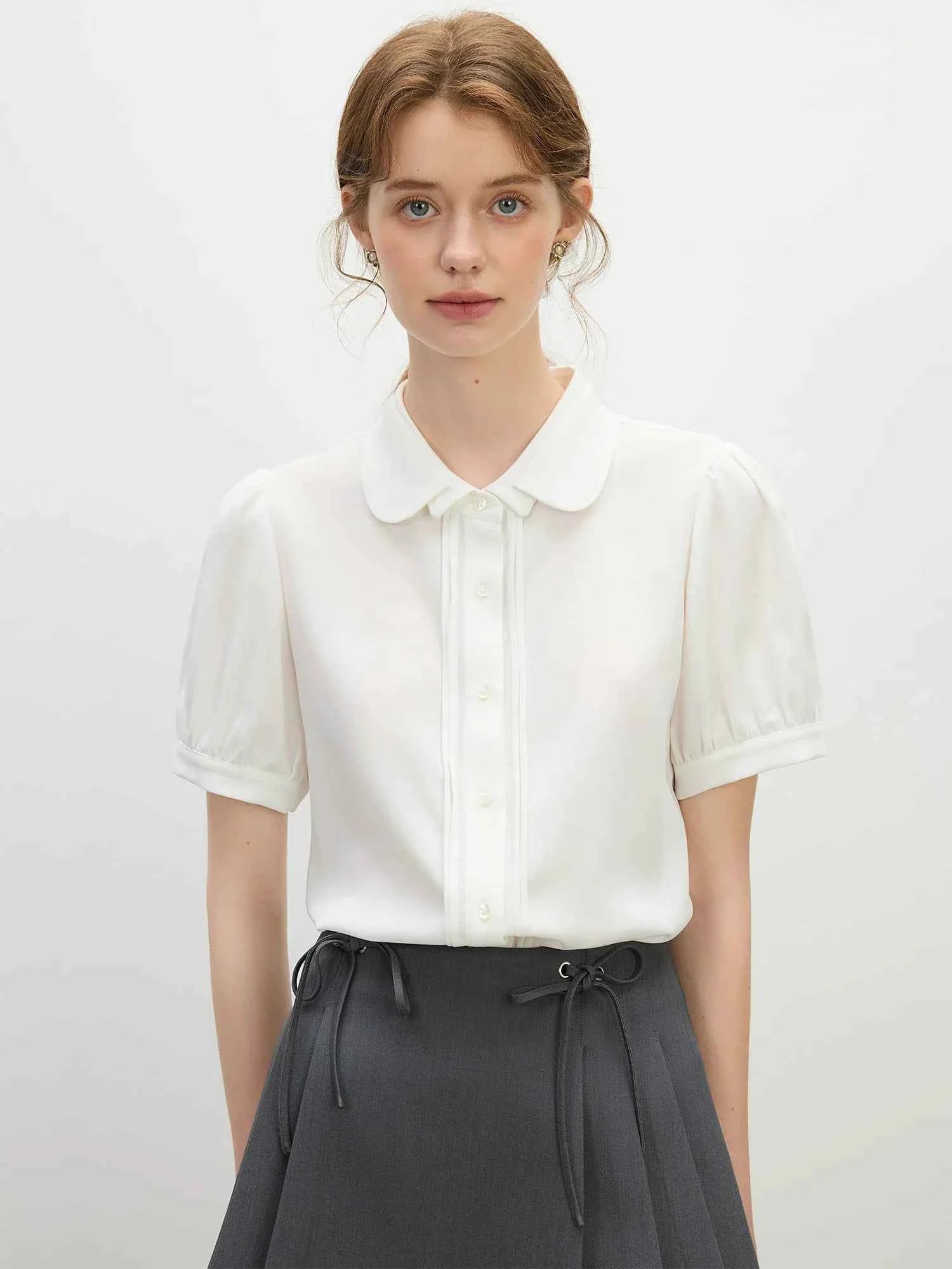 Elegant Layered Collar Office-Ready Blouse Shirt