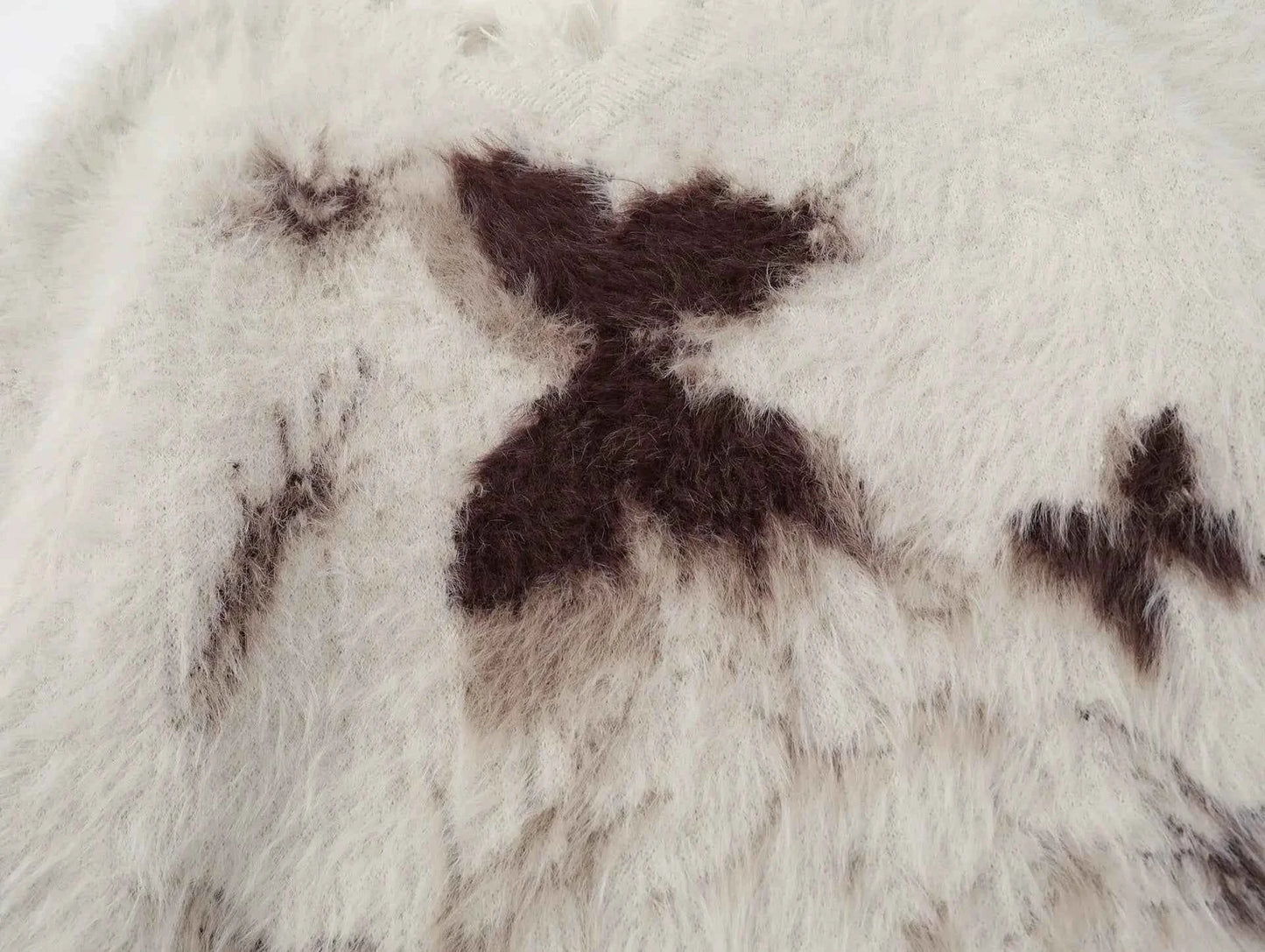 Butterfly Graphic Distressed Hem Fuzzy Sweater