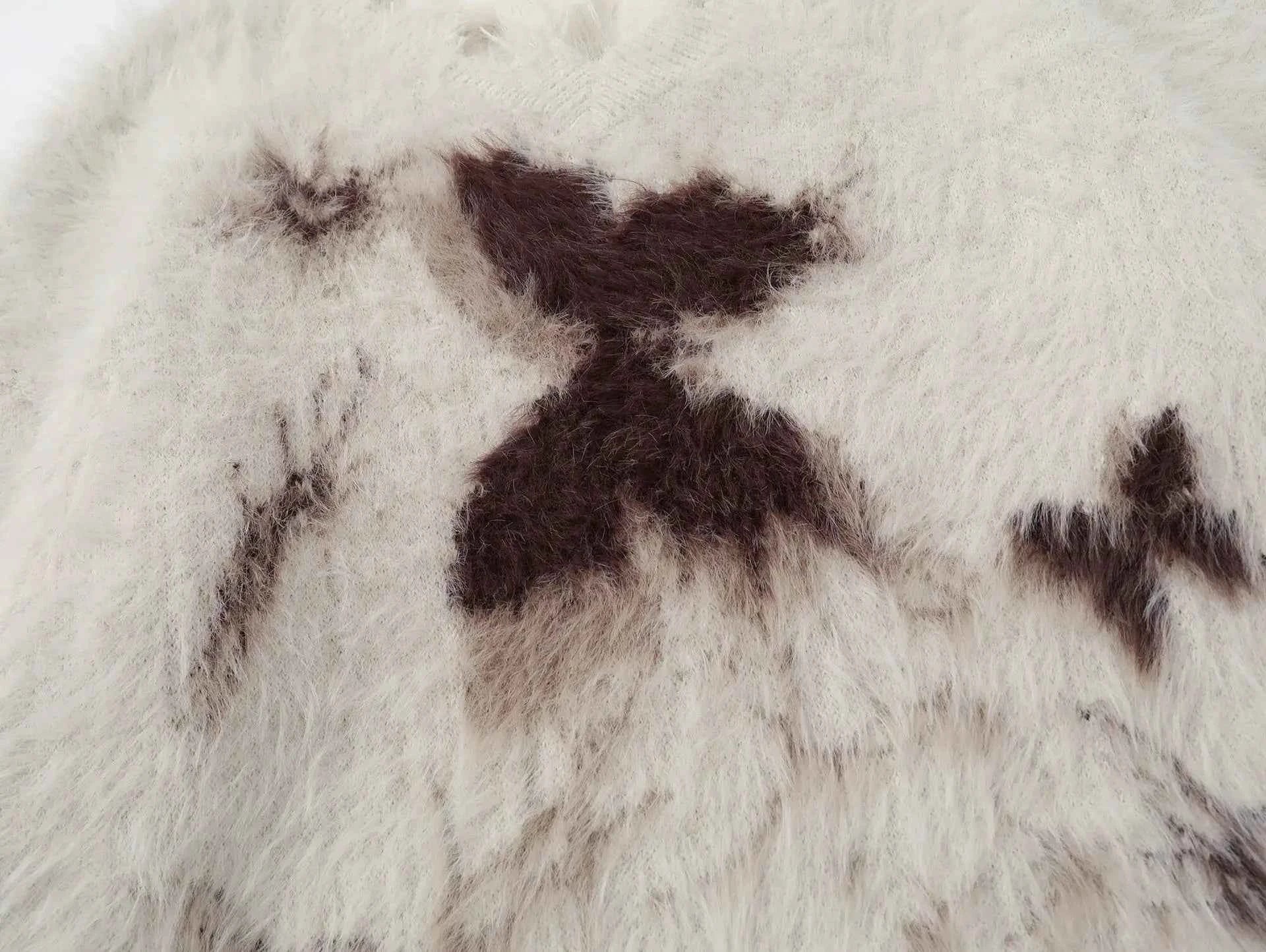 Butterfly Graphic Distressed Hem Fuzzy Sweater