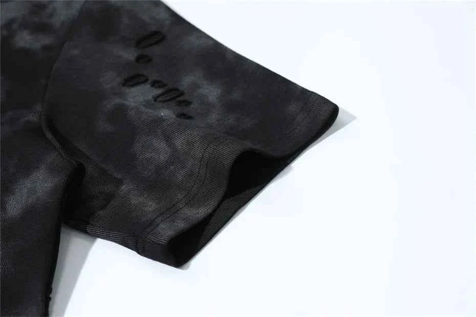 Trendy Oversize Tie Dye Ripped Short Sleeve T-Shirt