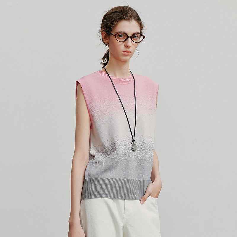 Women Vintage Cool Vibrant Summer Knit Casual Sleevless T-Shirt